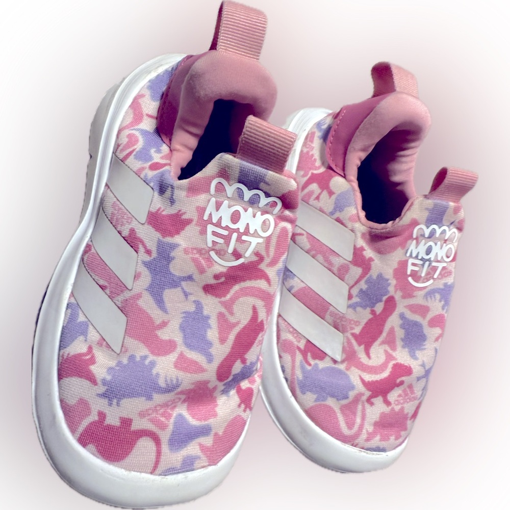 adidas Kids Pink and Purple Dinosaur Sneakers